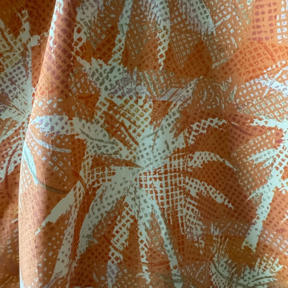 Men’s Tommy Bahama Orange Palm Print Shirt - Picture 2 of 6